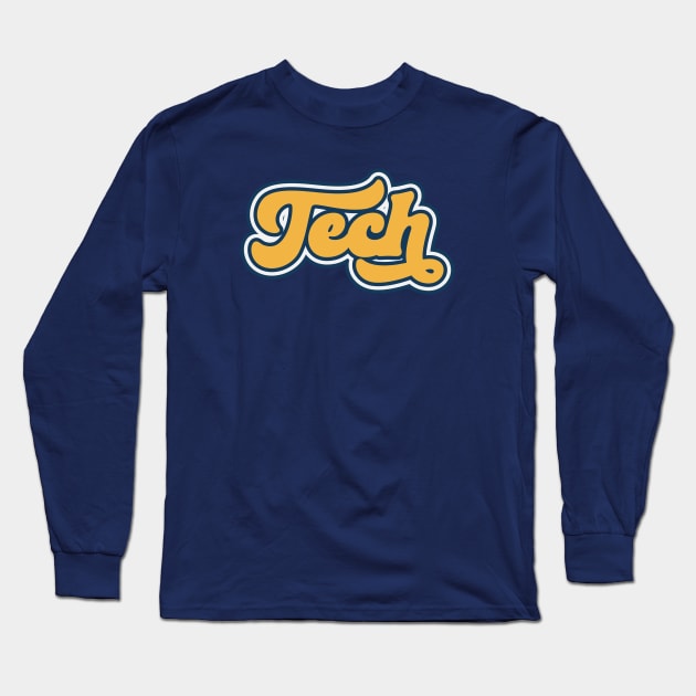 Retro Tech Script Long Sleeve T-Shirt by SLAG_Creative